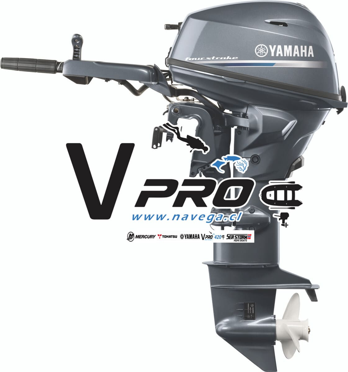 Fuera de Borda Yamaha 25HP 4 Tiempos Pata Larga. F25GMHL